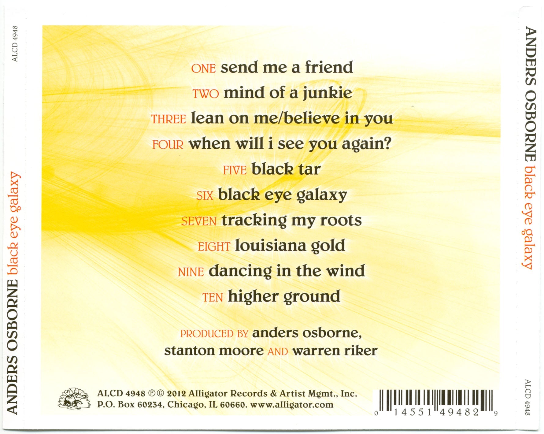 Anders Osborne – Black Eye Galaxy Music CD