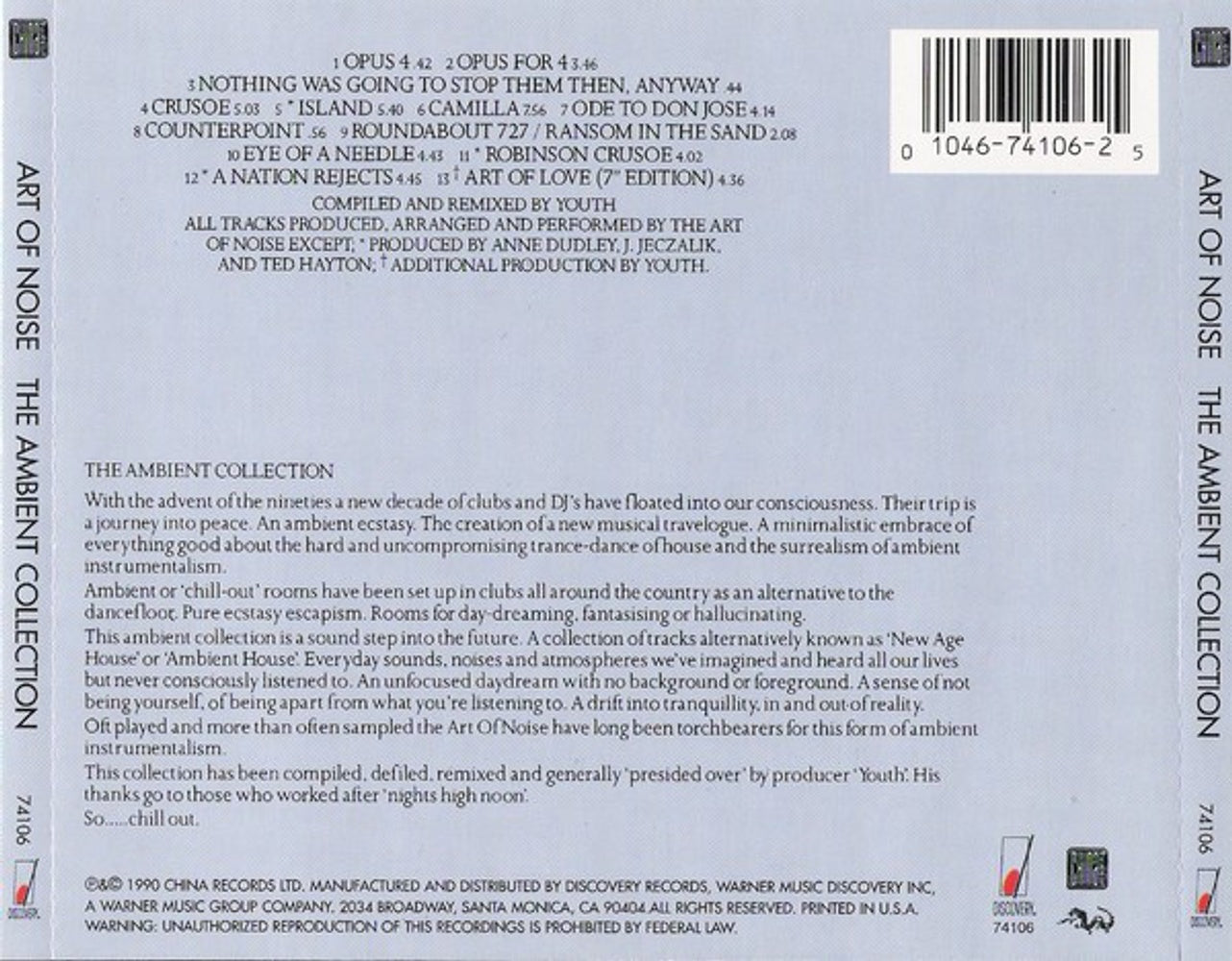 Art Of Noise – Ambient Collection Music CD