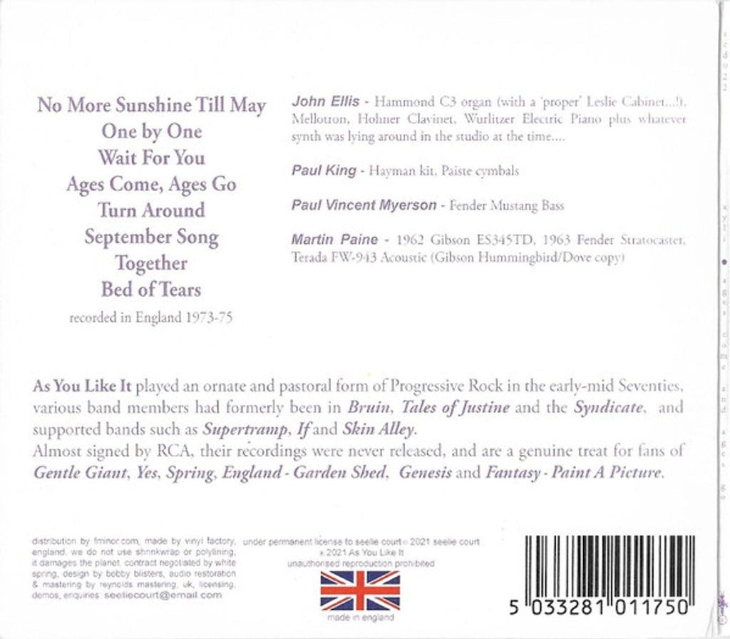 As You Like It – Ages Come and Ages Go Music CD