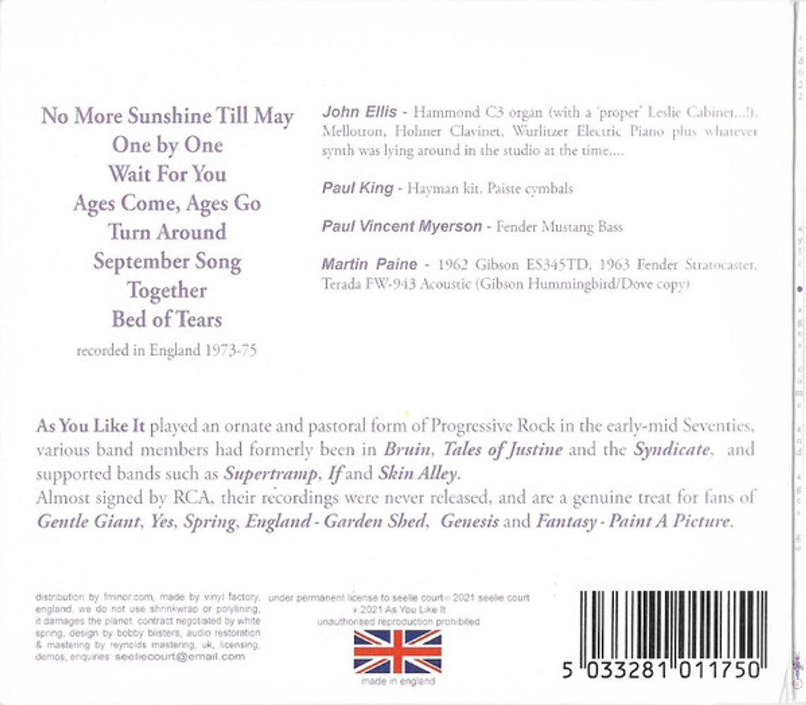 As You Like It – Ages Come and Ages Go Music CD