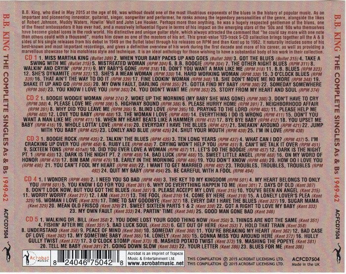 B.B. King – Complete Singles As & Bs 1949-62 (5-CD) Music CD