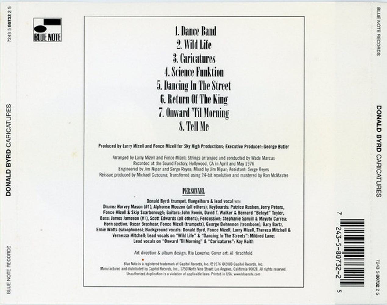Donald Byrd – Caricatures Music CD