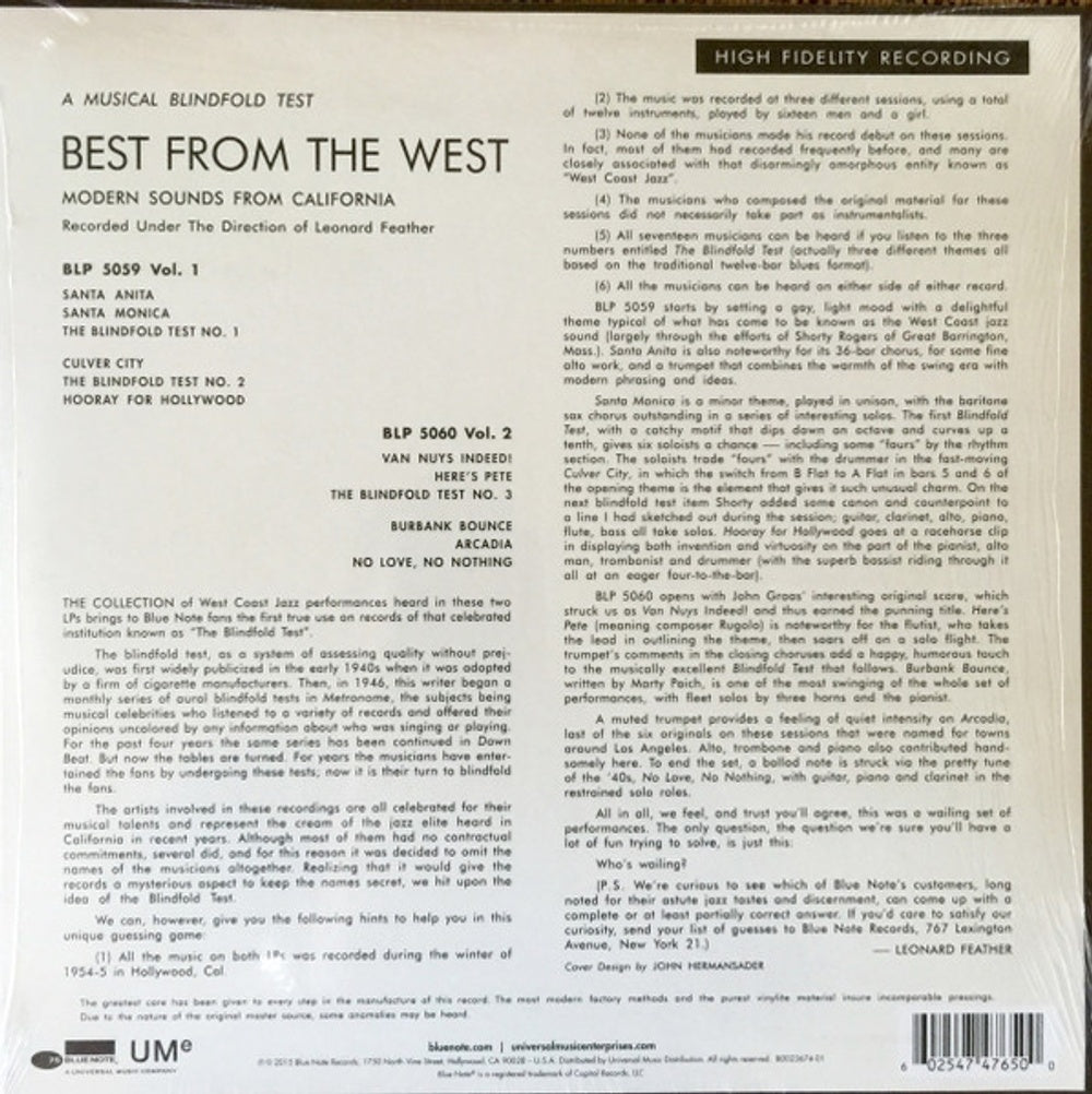 Best from the West - Modern Sounds from California, Vol 1 (LP Vinyl) Vinyl Record