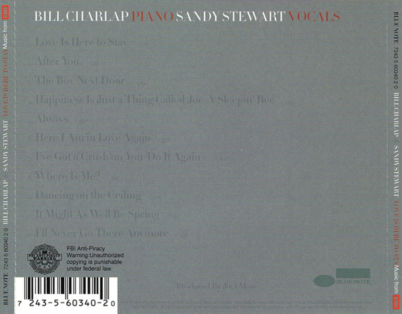 Bill Charlap & Sandy Stewart – Love Is Here to Stay Music CD