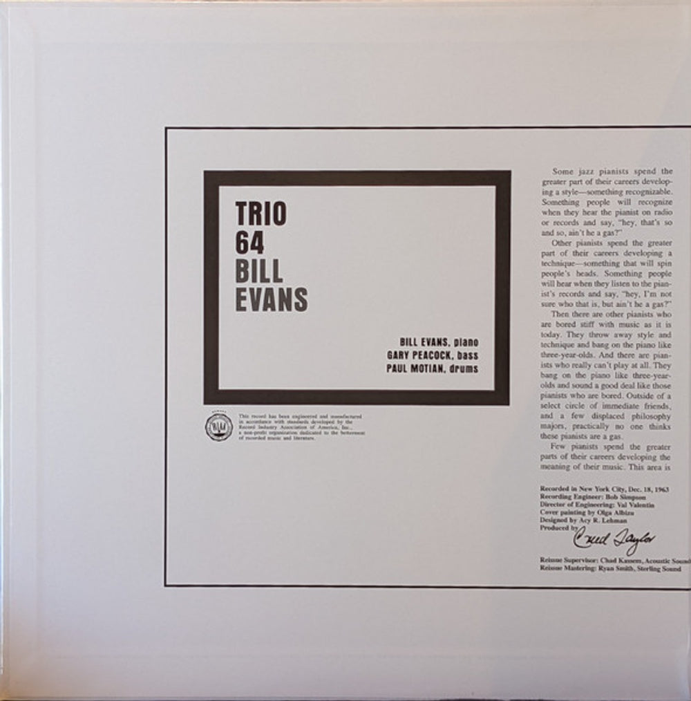 Bill Evans – Bill Evans: Trio 64 (LP Vinyl) Vinyl Record