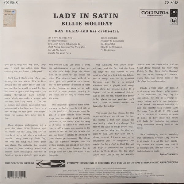 Billie Holiday – Lady In Satin (LP Vinyl) Vinyl Record