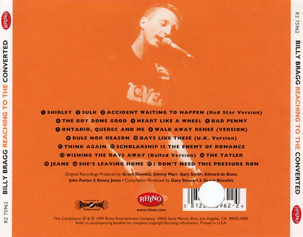 Billy Bragg – Reaching to the Converted Music CD