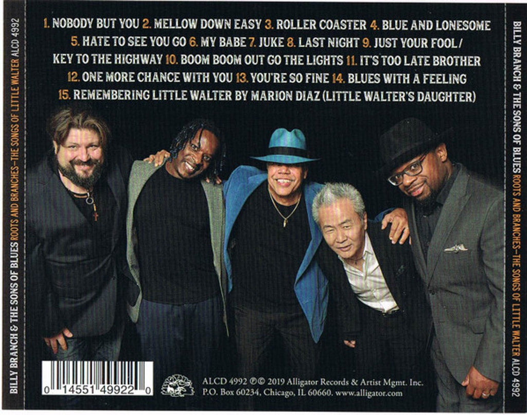 Billy Branch & The Sons of Blues – Roots And Branches: The Songs Of Little Walter Music CD