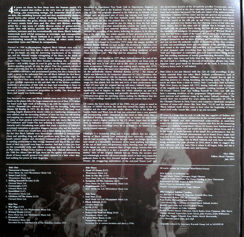 Black Sabbath – Past Lives: Deluxe Edition (2-LP Vinyl) Vinyl Record