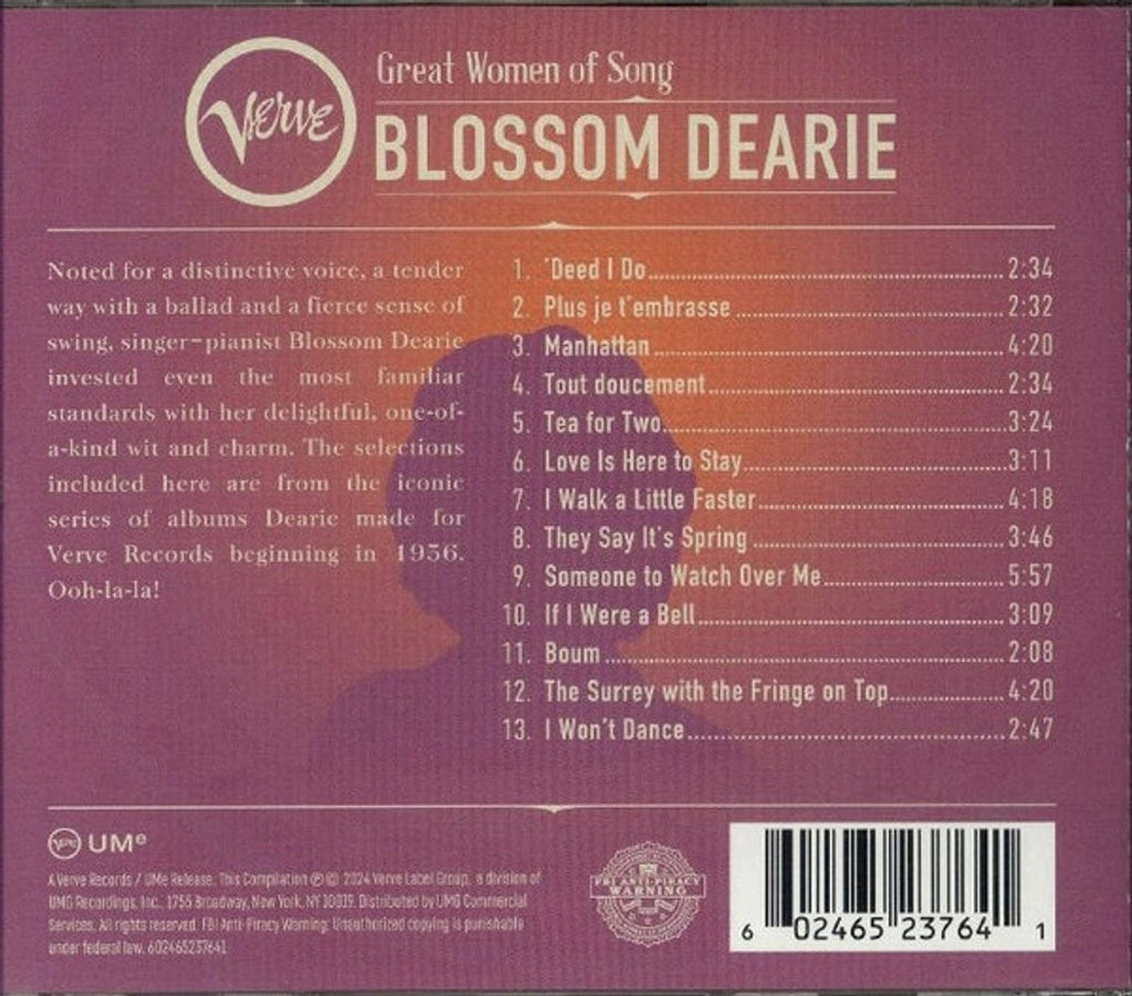 Blossom Dearie – Great Women Of Song Music CD