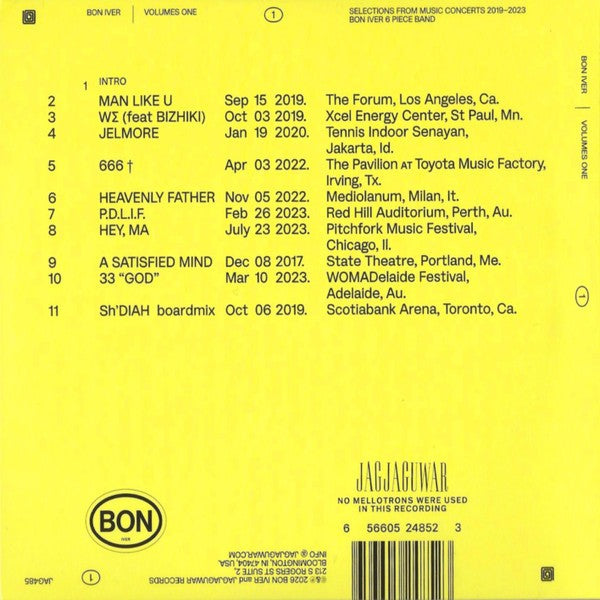 Bon Iver – Volumes: One Selections From Music Concerts 2019-2023 Music CD