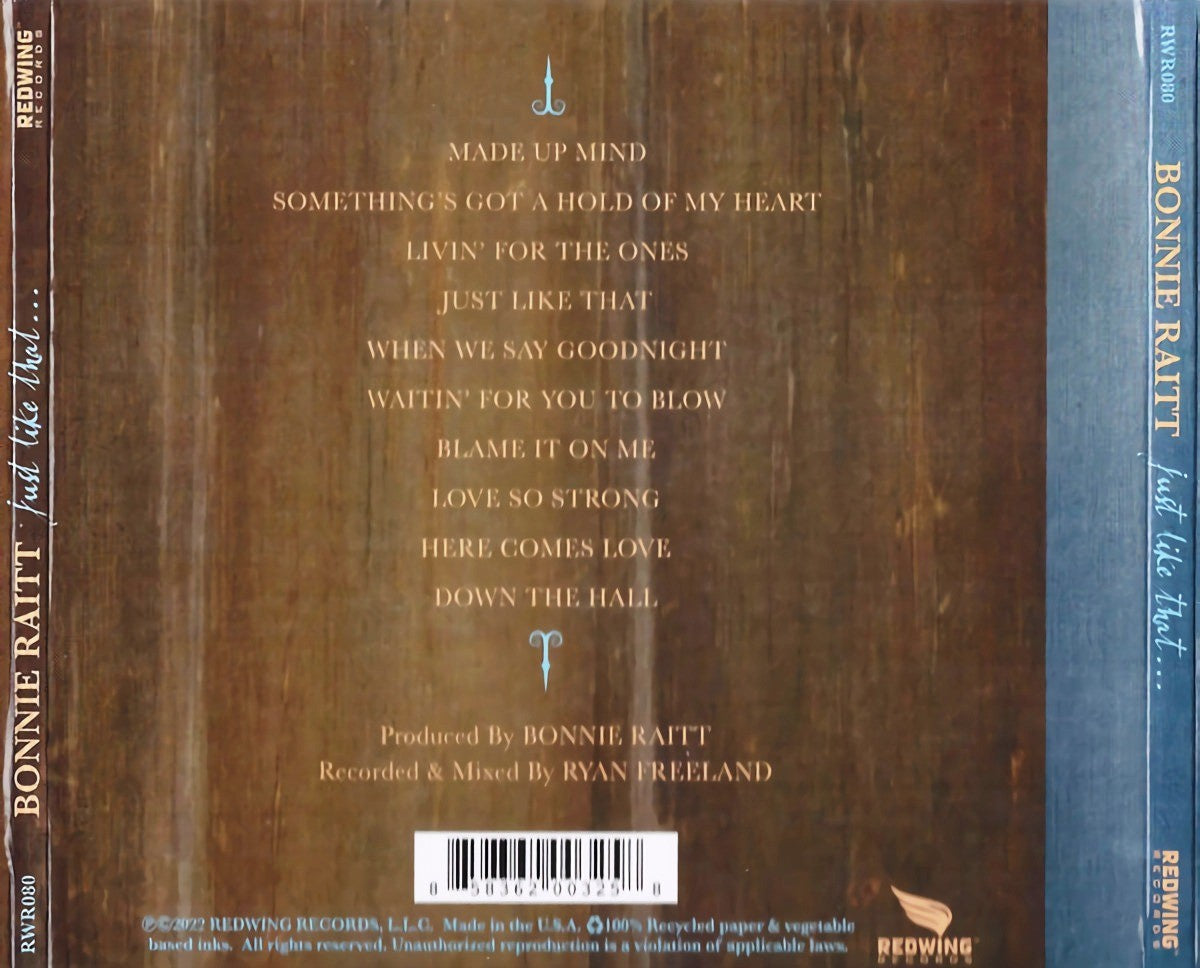 Bonnie Raitt – Just Like That... Music CD