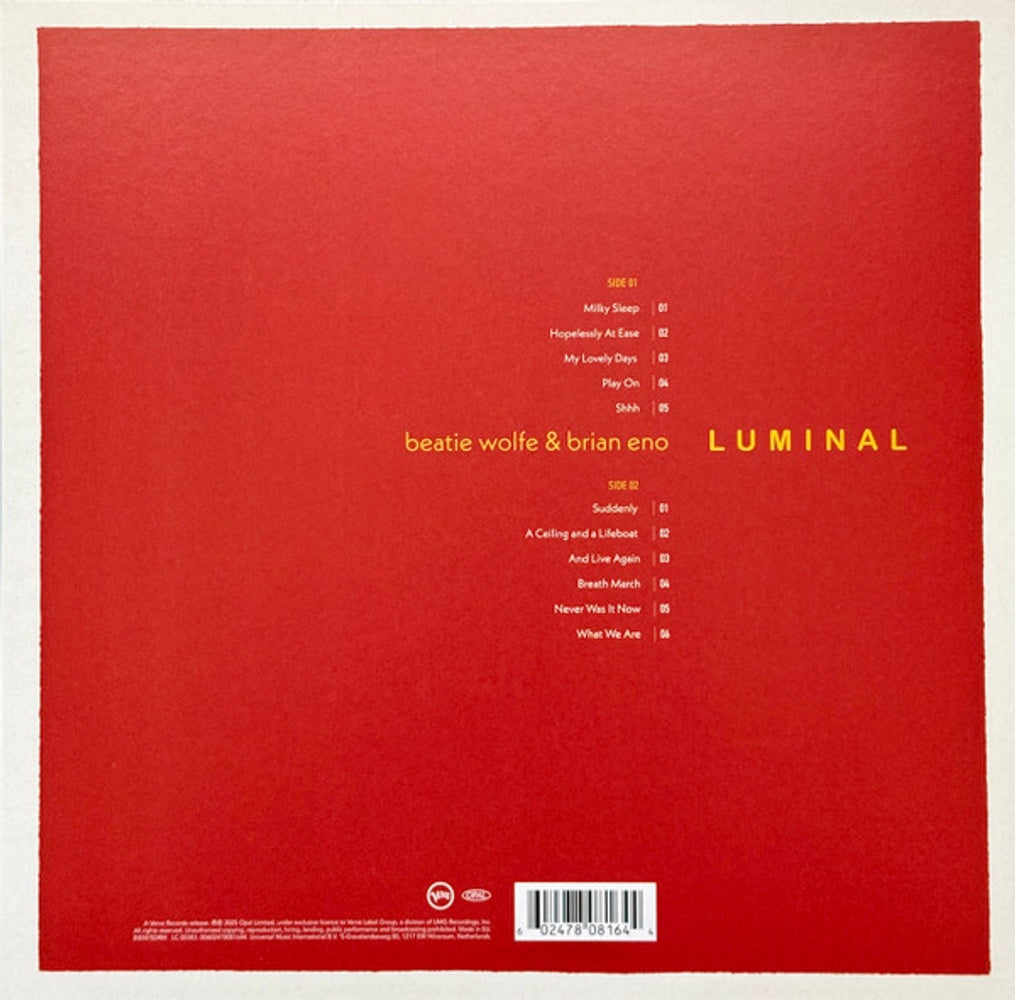 Brian Eno and Beatie Wolfe – Luminal (LP Vinyl) Vinyl Record