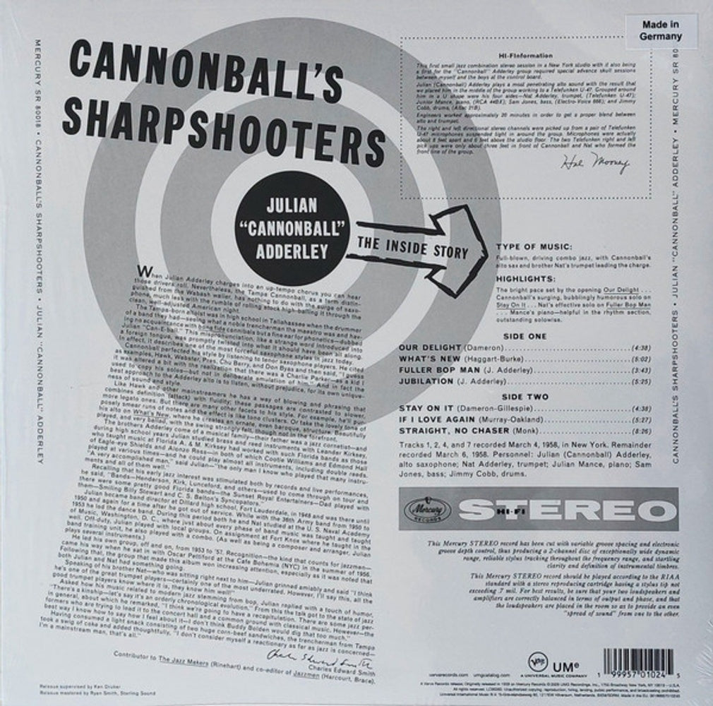 Cannonball Adderley – Cannonball's Sharpshooters (LP Vinyl) Vinyl Record