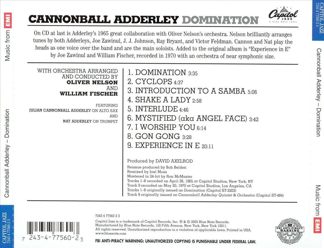 Cannonball Adderley – Domination Music CD