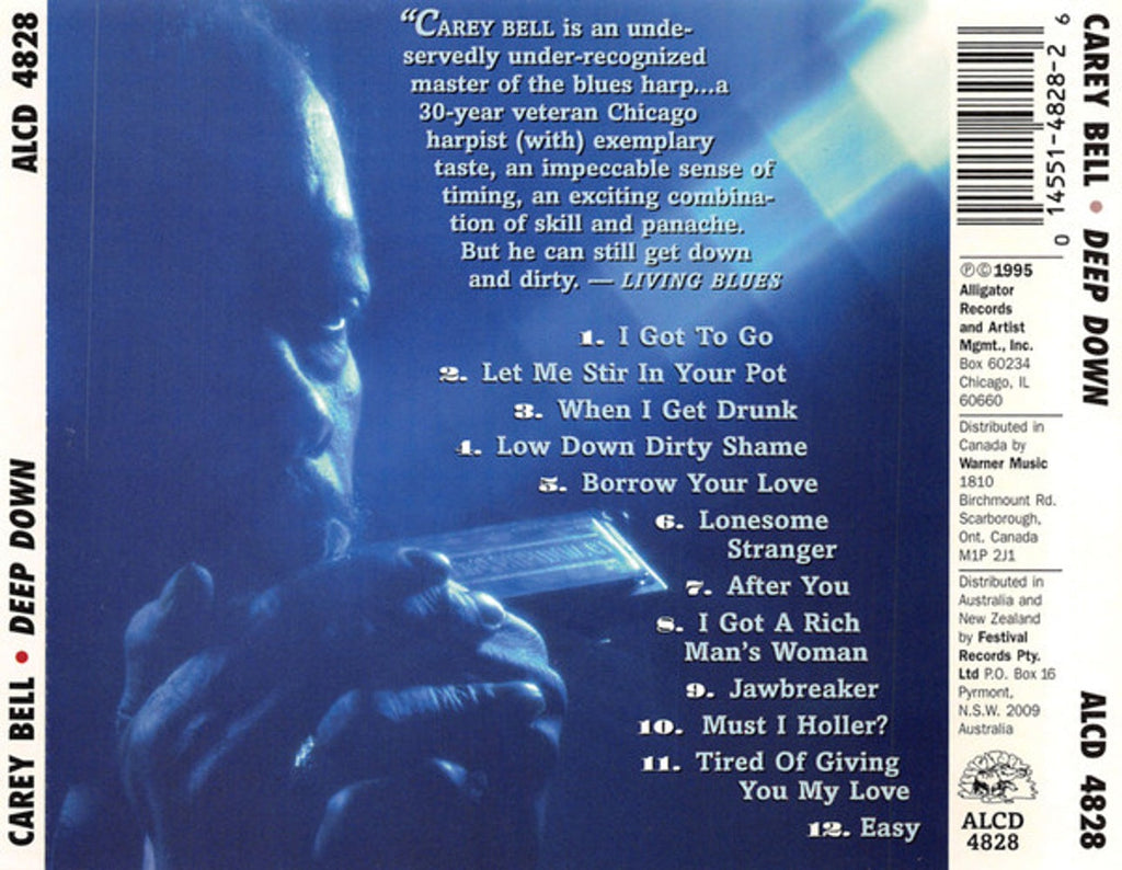 Carey Bell – Deep Down Music CD