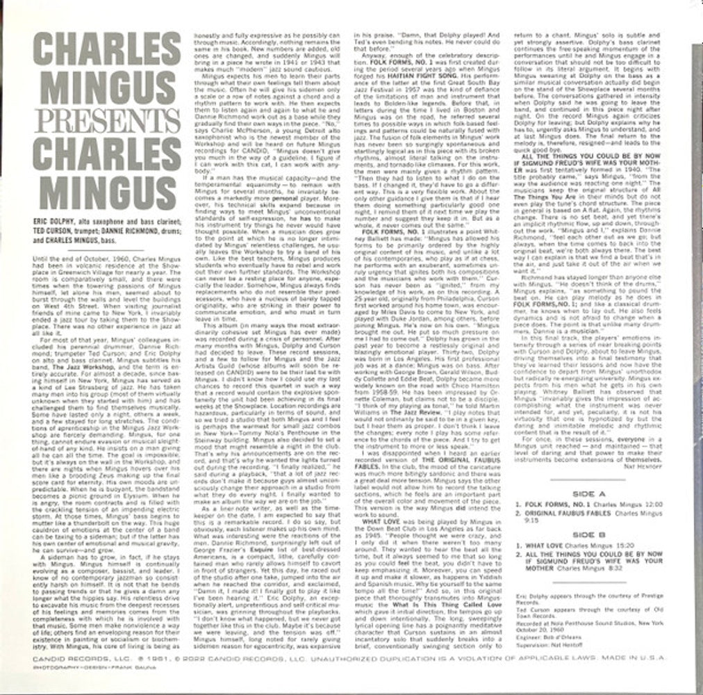 Charles Mingus – Presents Charles Mingus (LP Vinyl) Vinyl Record