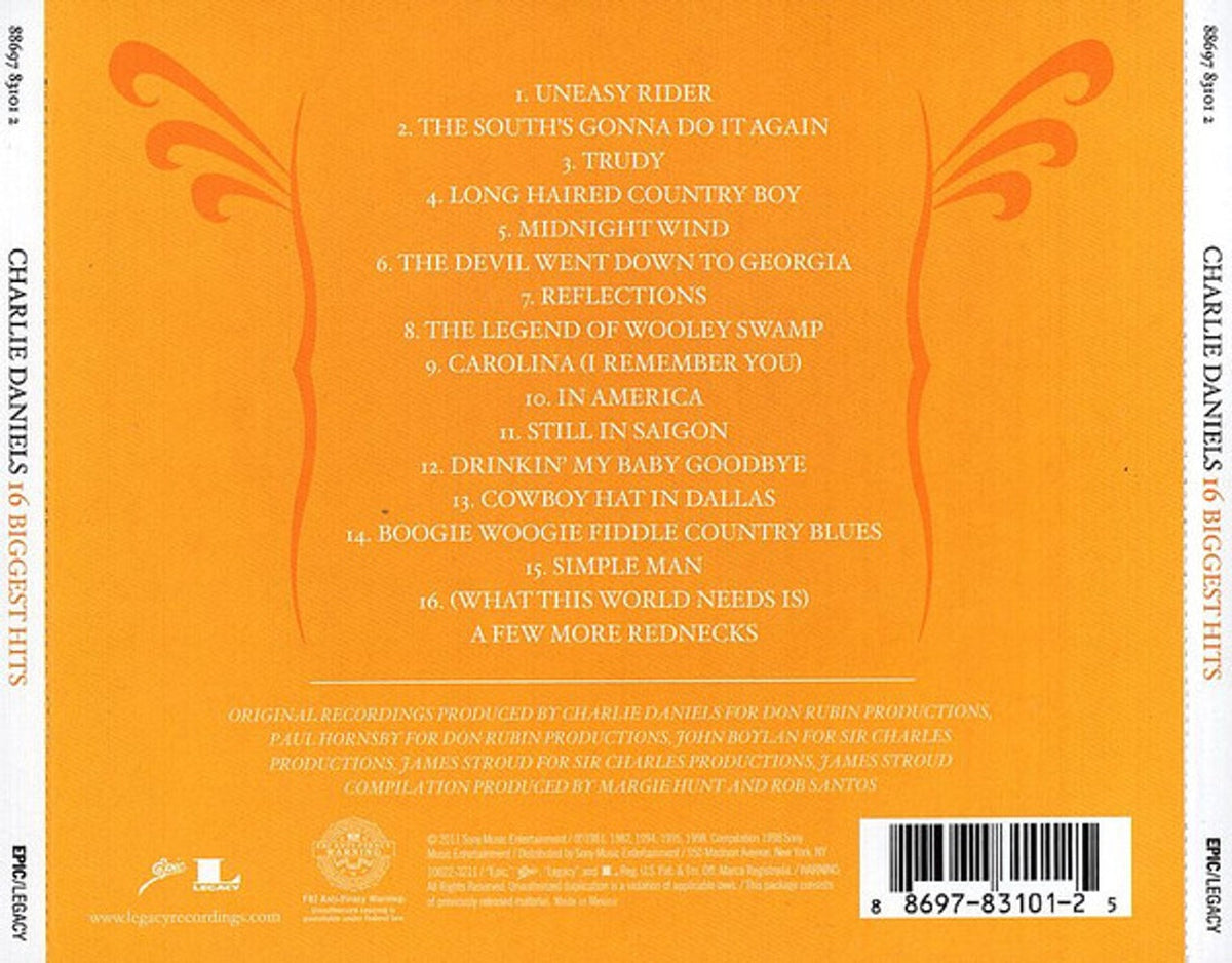 Charlie Daniels – 16 Biggest Hits Music CD