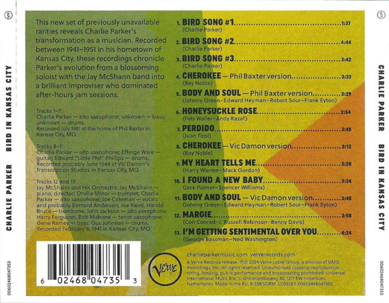 Charlie Parker – Bird In Kansas City Music CD