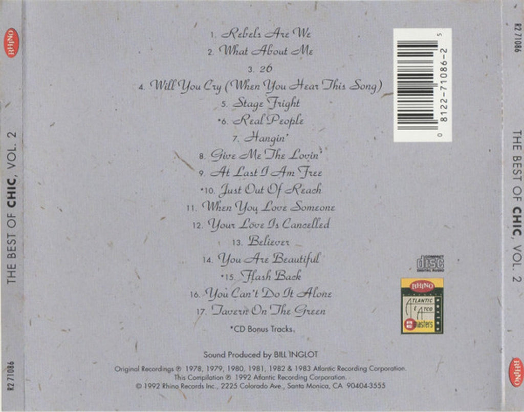 Chic – Best of Chic 2 Music CD