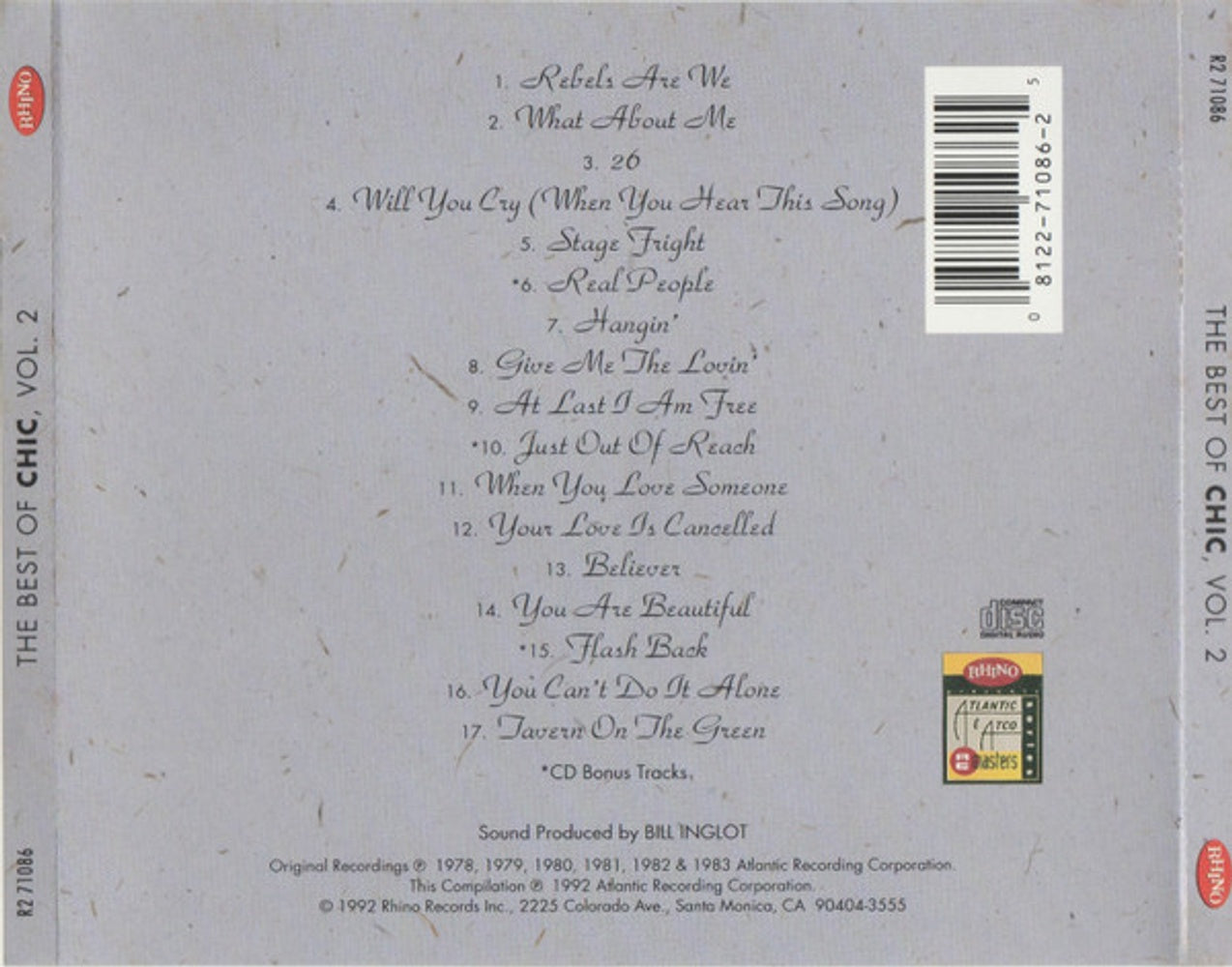 Chic – Best of Chic 2 Music CD