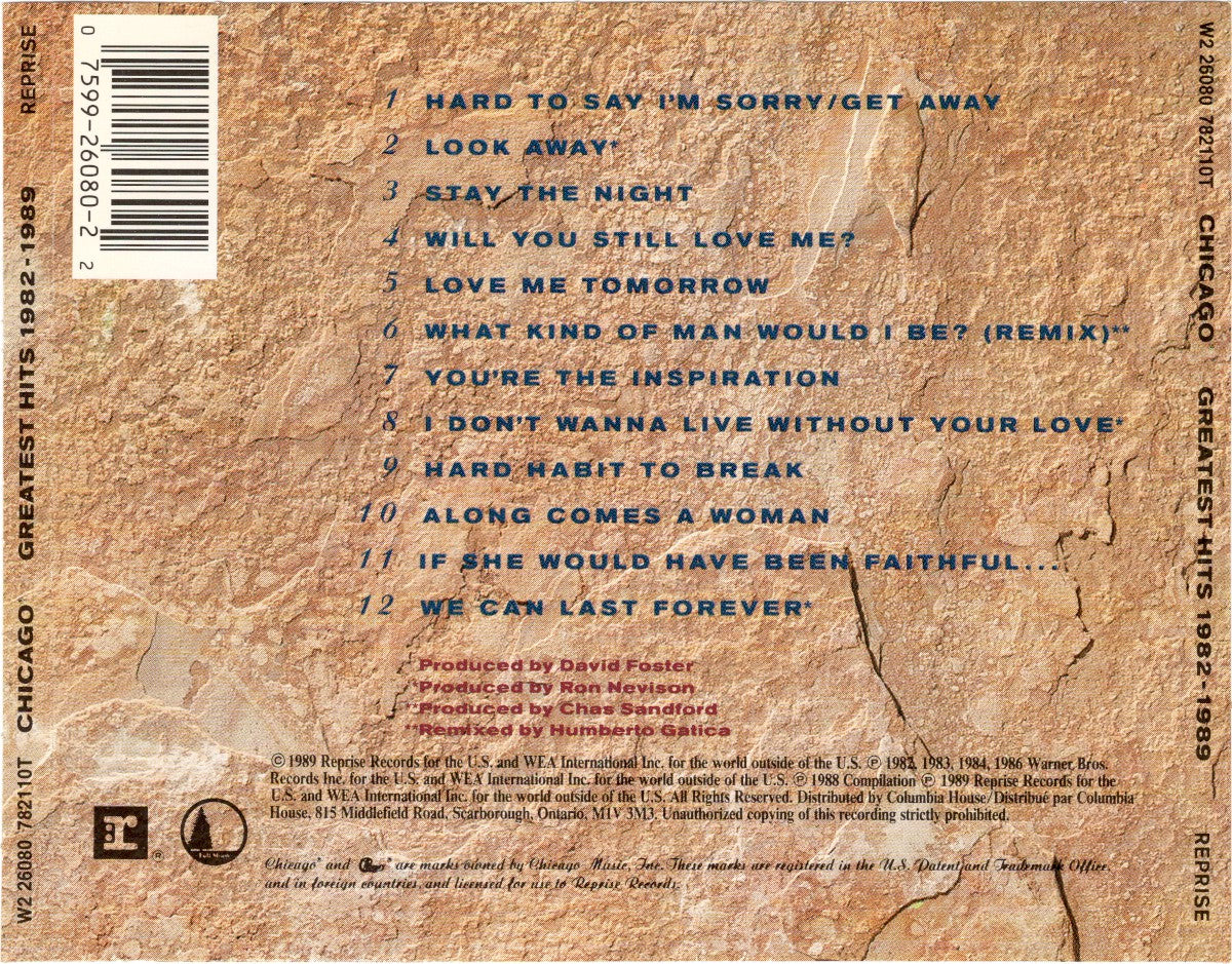 Chicago – Greatest Hits 1982-1989 Music CD