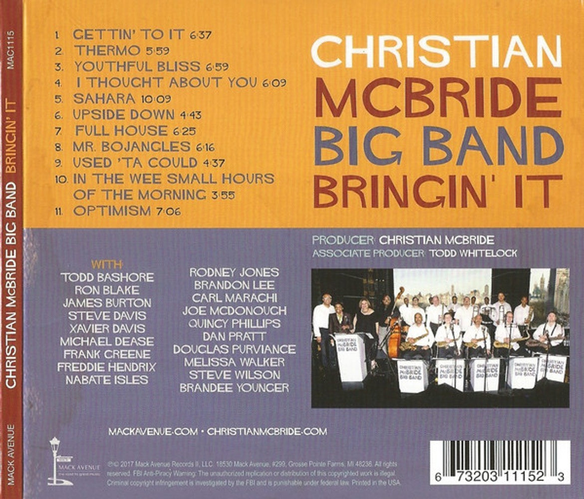 Christian McBride Big Band – Bringin' It Music CD