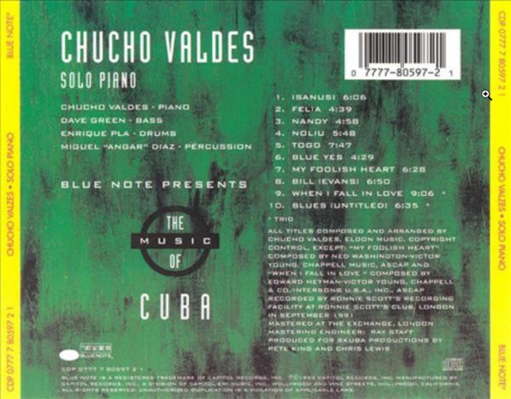 Chucho Valdés – Solo Piano Music CD