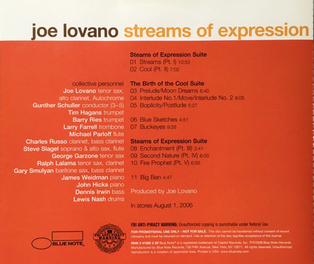 Joe Lovano Ensemble – Streams of Expression Music CD