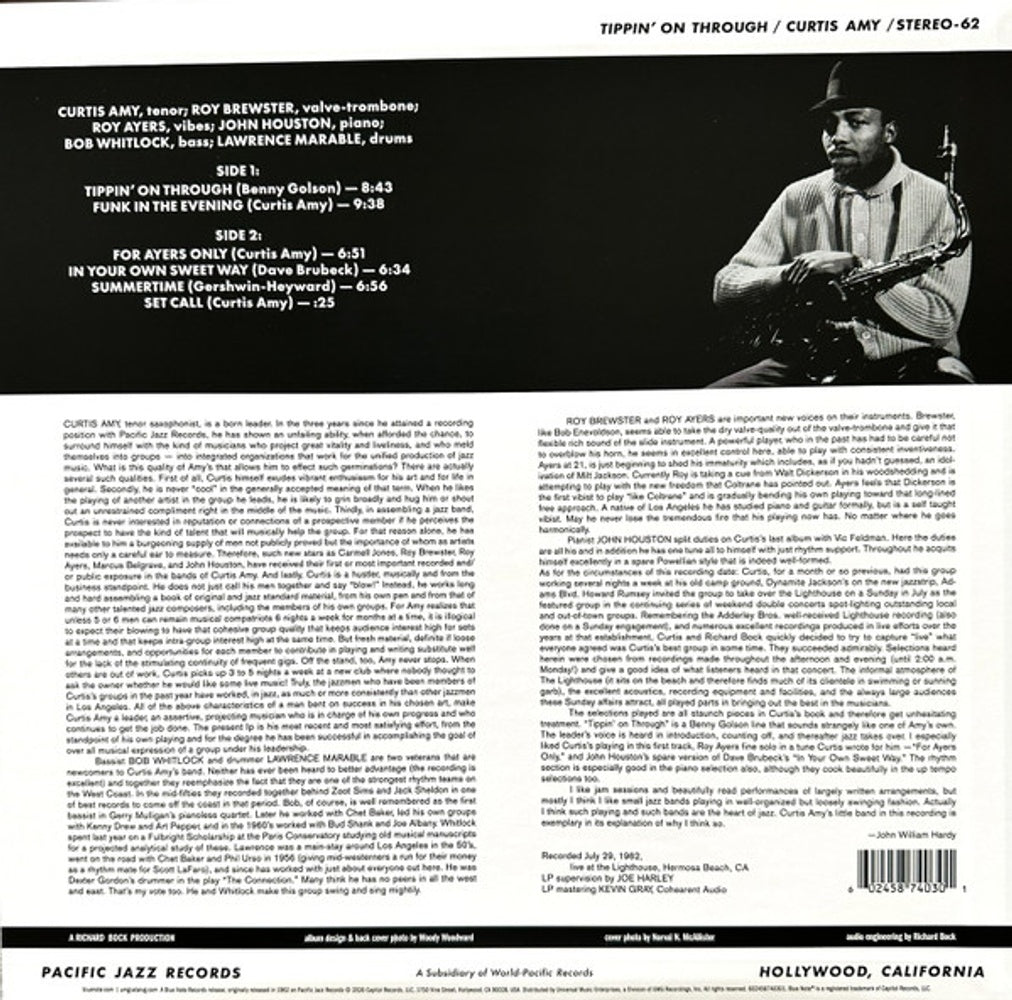 Curtis Amy – Tippin' On Through (LP Vinyl) Vinyl Record