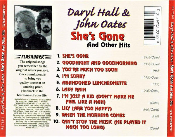 Daryl Hall & John Oates – She's Gone Music CD