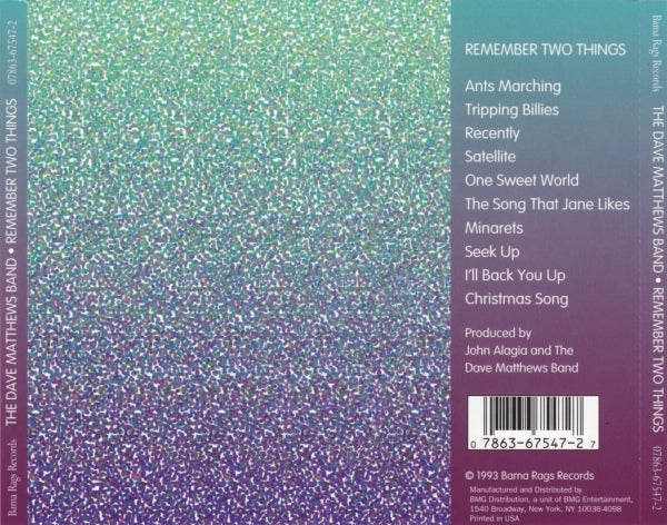 Dave Matthews Band – Remember Two Things Music CD
