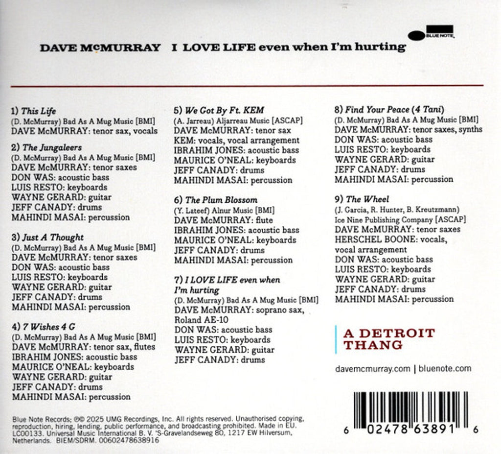 Dave McMurray – I Love Life Even When I'm Hurting Music CD