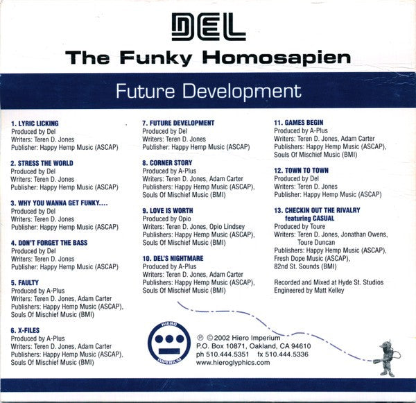 Del The Funky Homosapien – Future Development Music CD