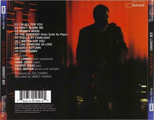 Joe Lovano – I'm All for You Music CD