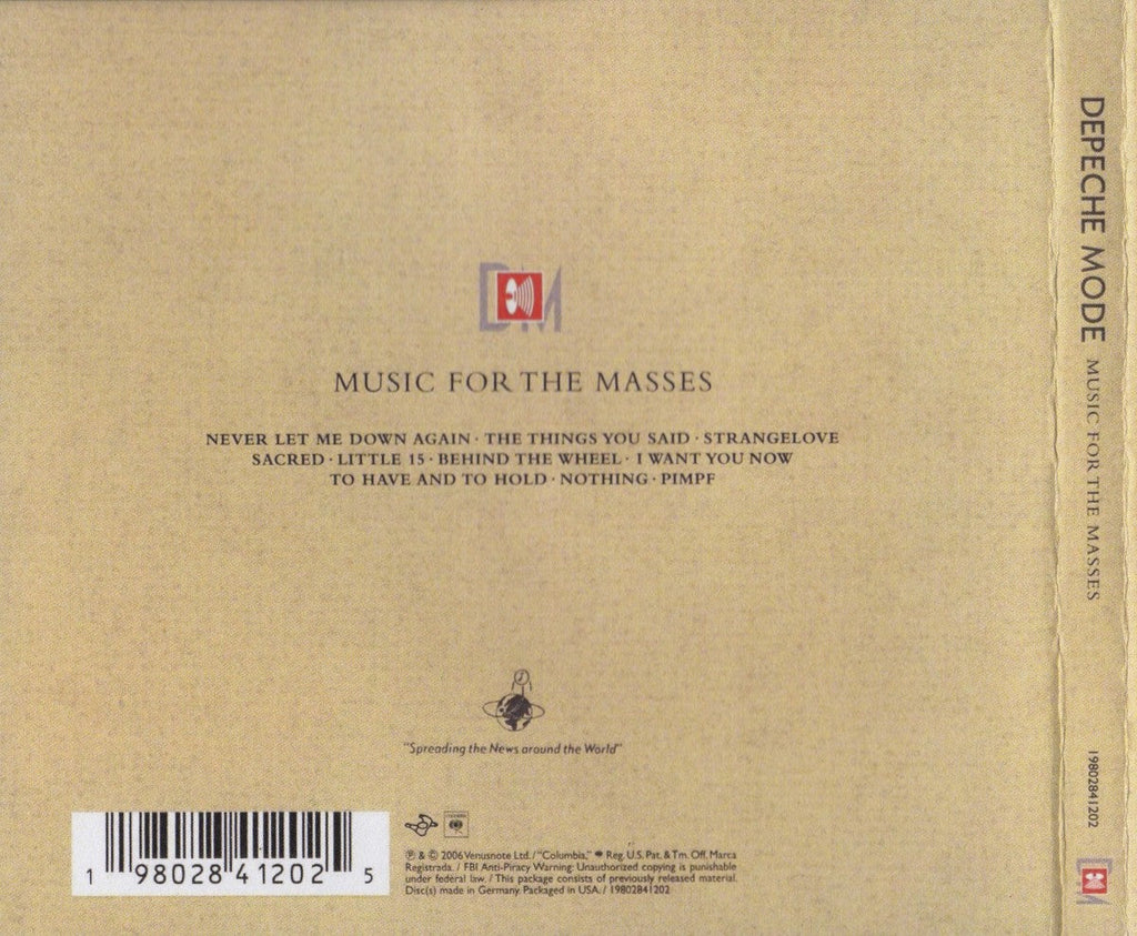 Depeche Mode – Music For The Masses Music CD