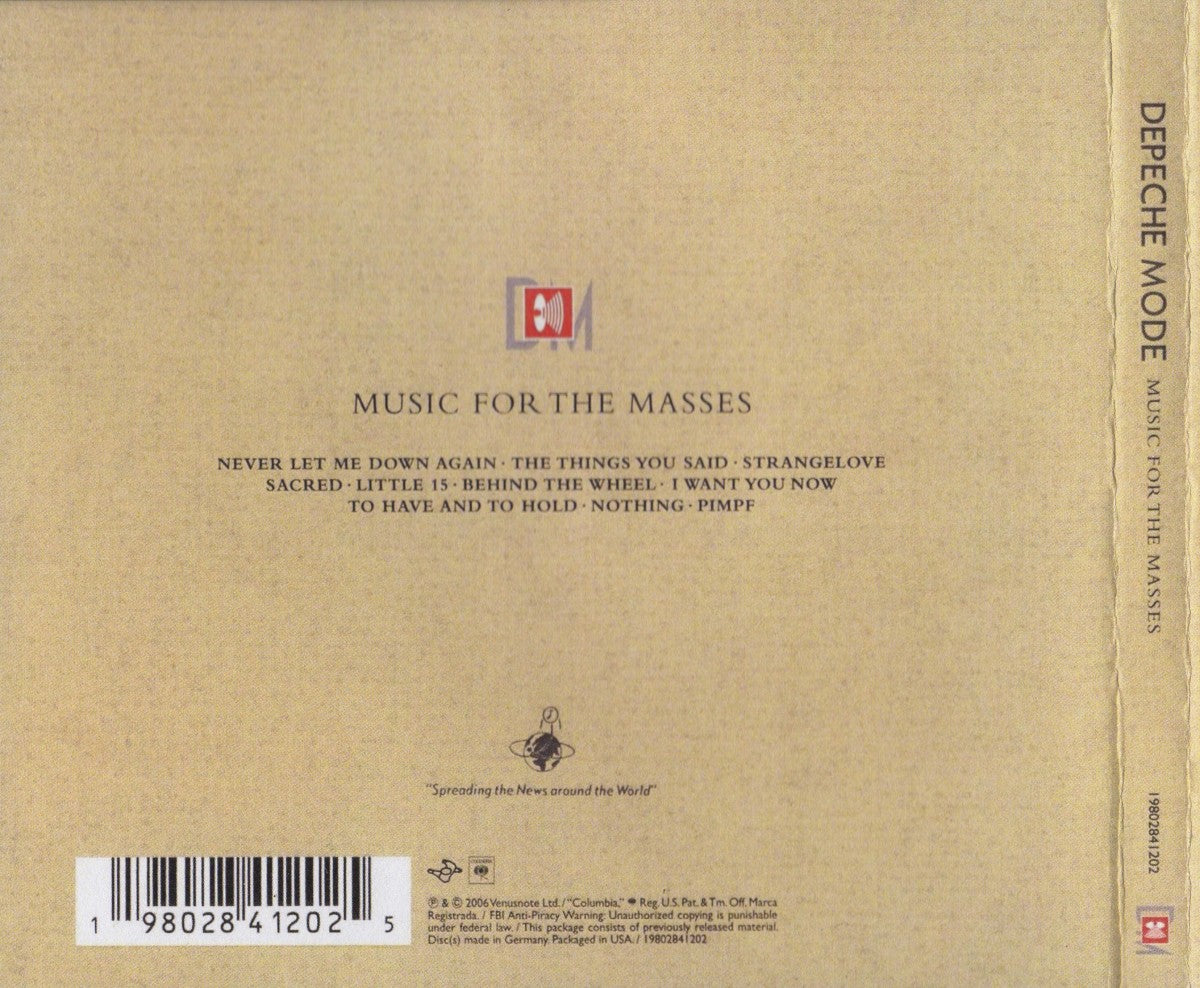 Depeche Mode – Music For The Masses Music CD