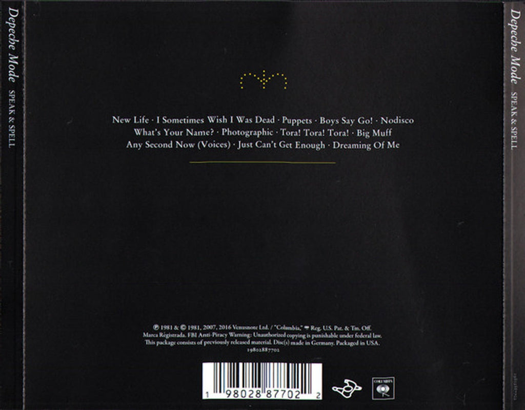Depeche Mode – Speak And Spell Music CD