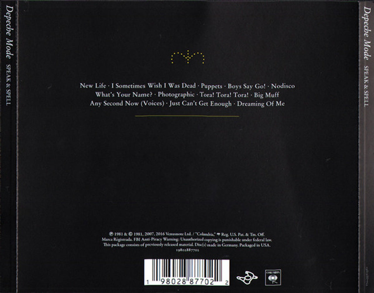 Depeche Mode – Speak And Spell Music CD