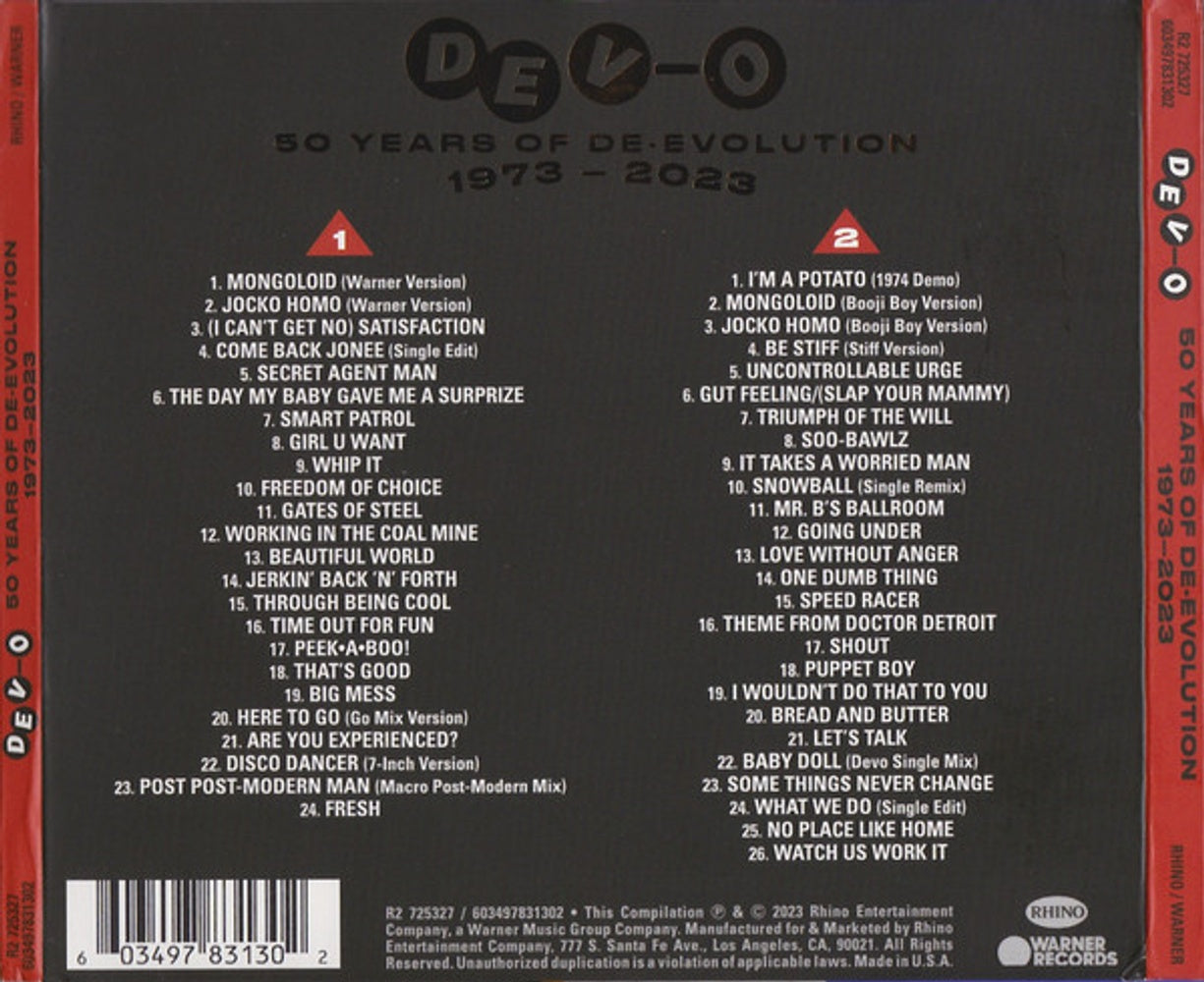 Devo – 50 Years of De-Evolution 1973–2023 (2-CD) Music CD