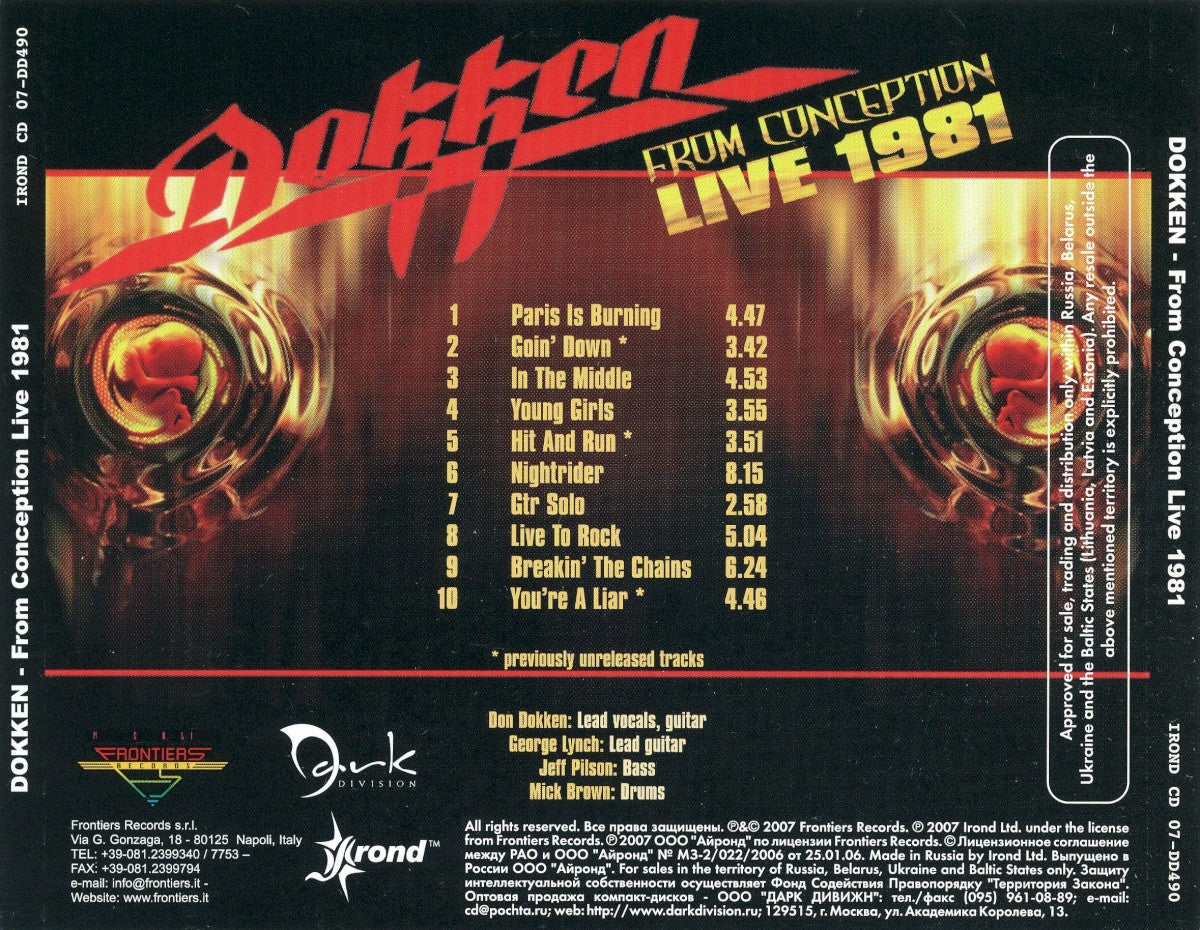 Dokken – From Conception: Live 1981 Music CD