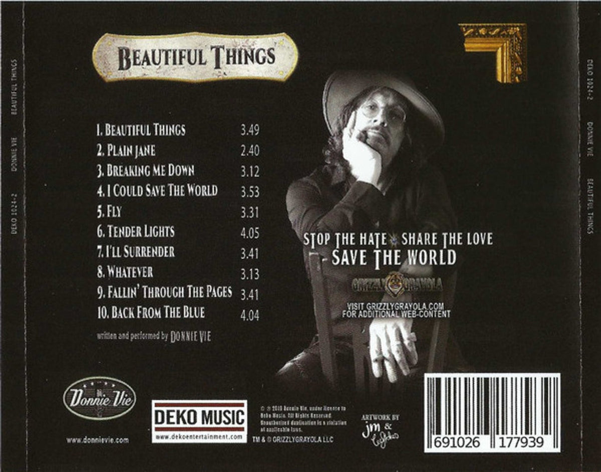 Donnie Vie – Beautiful Things Music CD