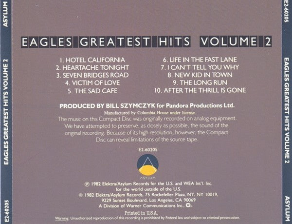 Eagles – Greatest Hits 2 Music CD