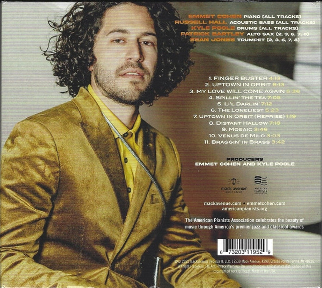 Emmet Cohen – Uptown In Orbit Music CD
