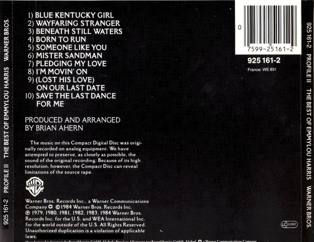 Emmylou Harris – Profile 2-Best Of Music CD
