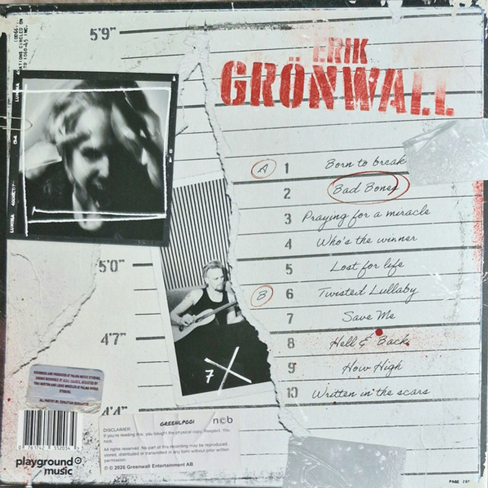 Erik Gronwall – Bad Bones (LP Vinyl) Vinyl Record