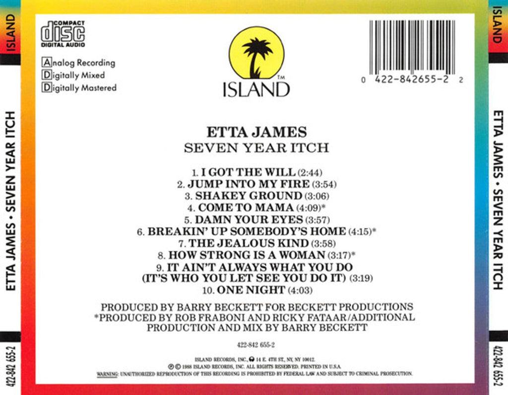 Etta James – Seven Year Itch Music CD