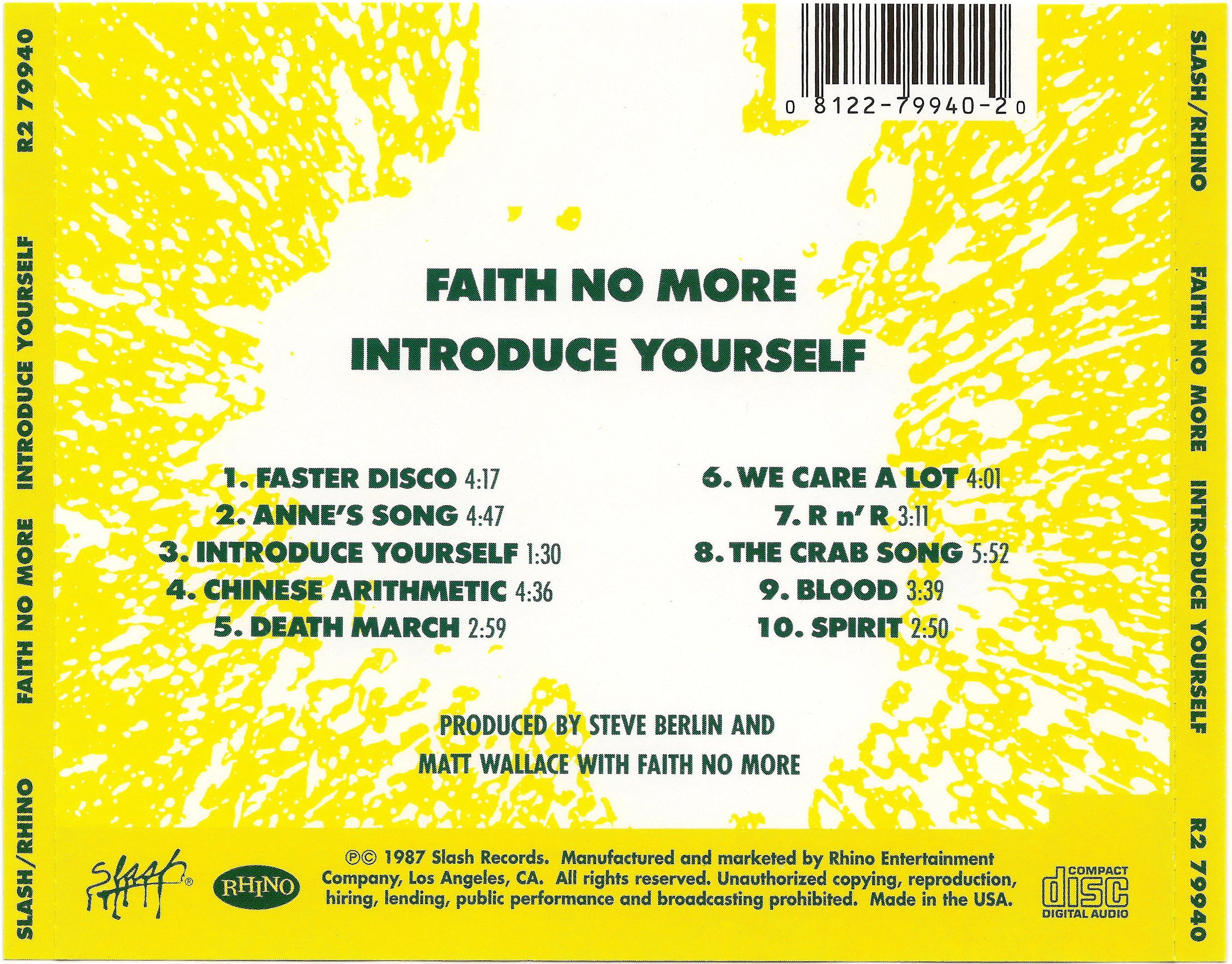 Faith No More – Introduce Yourself Music CD