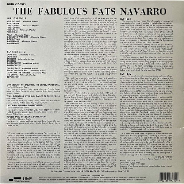 Fats Navarro – The Fabulous Fats Navarro (LP Vinyl) Vinyl Record