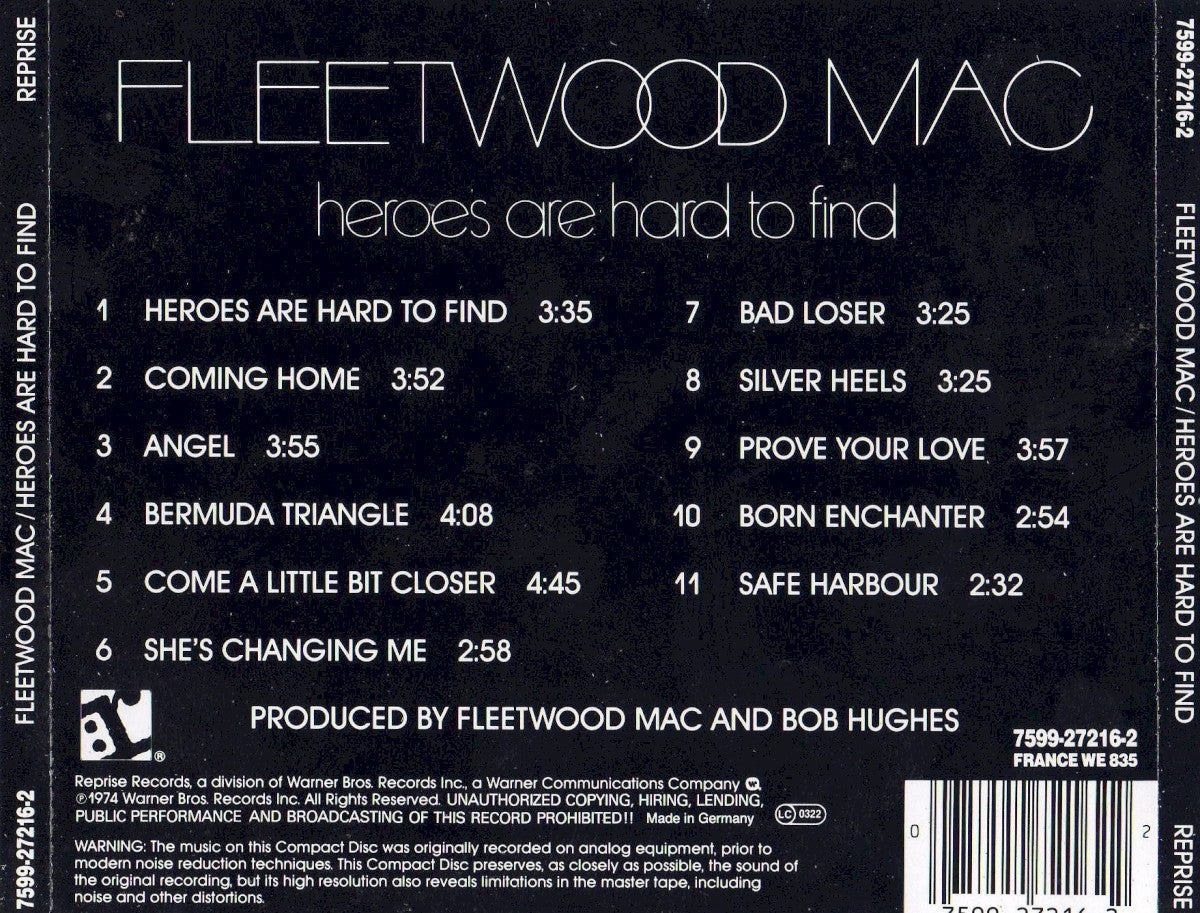 Fleetwood Mac – Heroes Are Hard To Find (LP Vinyl) Vinyl Record